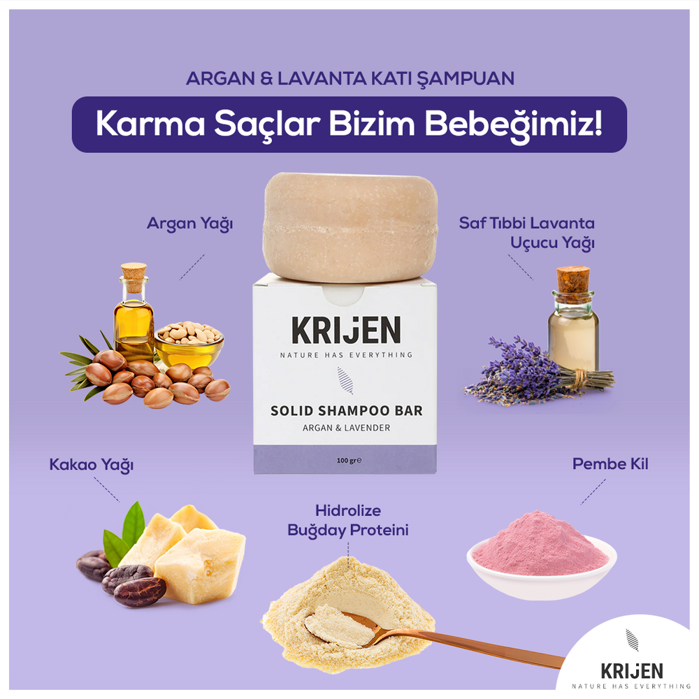 Argan & Lavanta Katı Şampuan 100 Gr