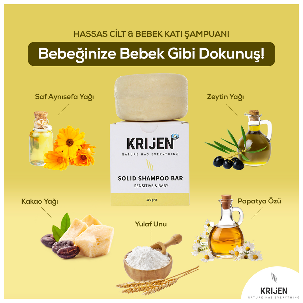 Hassas Cilt & Bebek Katı Şampuanı 100 Gr