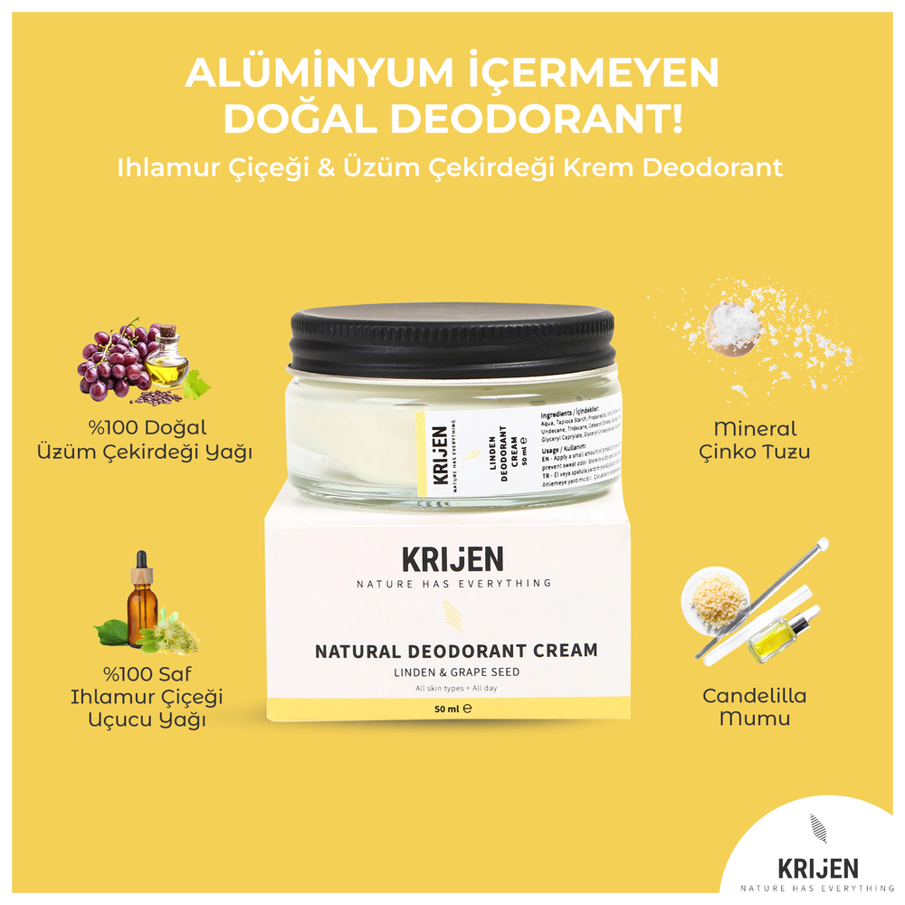 Ihlamur Çiçeği & Üzüm Çekirdeği Krem Deodorant 50 Ml